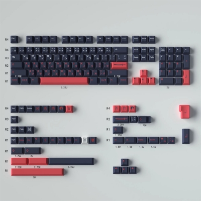 Bushido GMK 104+25 Full PBT Dye Sublimation Keycaps for Cherry MX Mechanical Gaming Keyboard